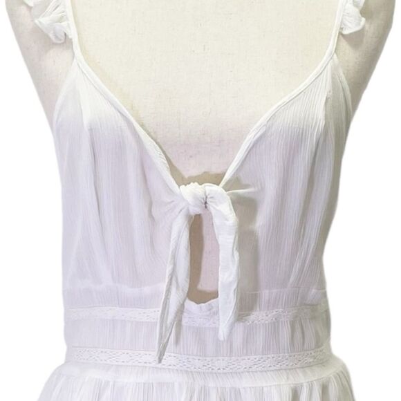 NWT Patrons of Peace Tie Front White Peplum Tank Boho Festival Top Size Medium - Picture 5 of 11